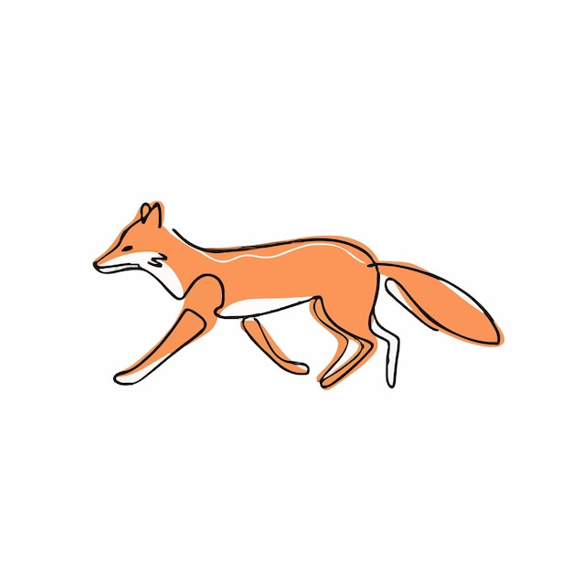 Vecteur un dessin d'un renard avec une ligne à travers