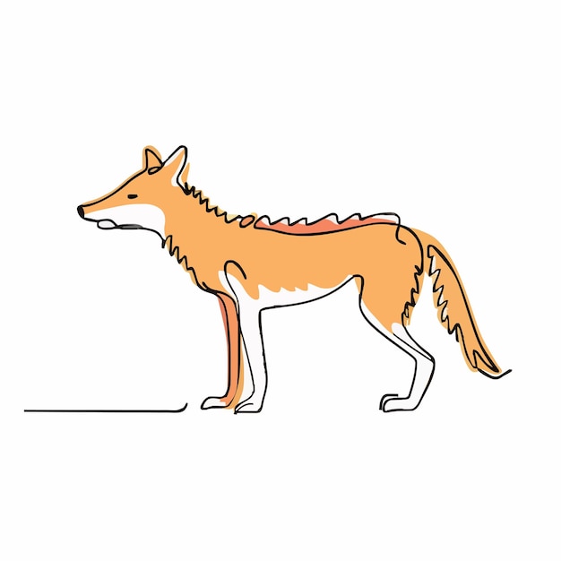 Vecteur un dessin d'un renard qui est sur un fond blanc