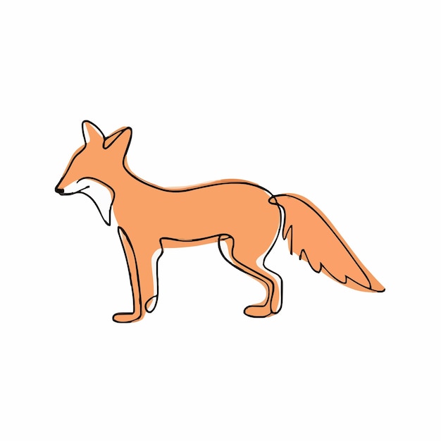 Vecteur un dessin d'un renard avec un renard dessus