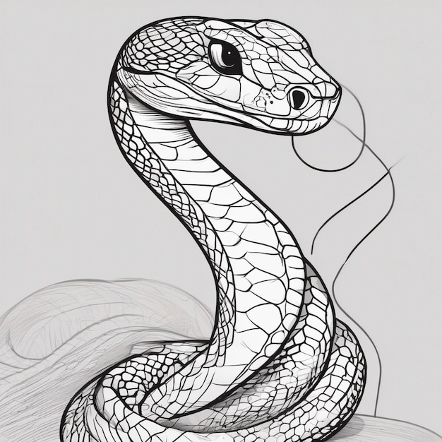 Vecteur un dessin d'un serpent avec une ligne blanche dessus