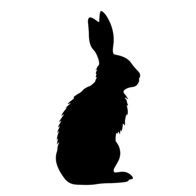 Vecteur le dessin de la silhouette d'un lapin