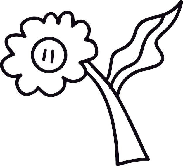 Le dessin simple du Doodle à fleurs