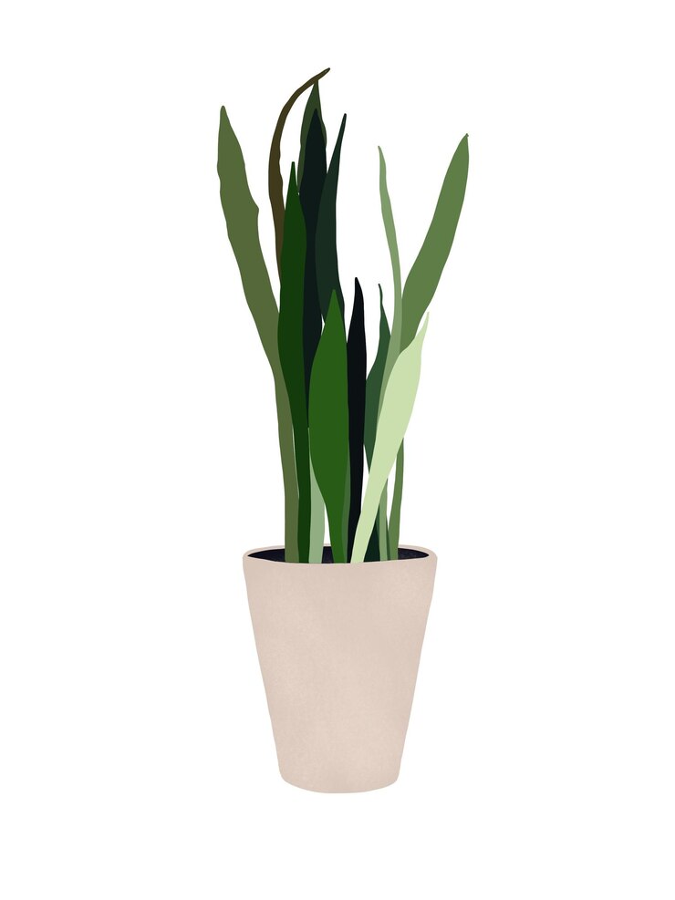 Vecteur dessin simple de plante en pot