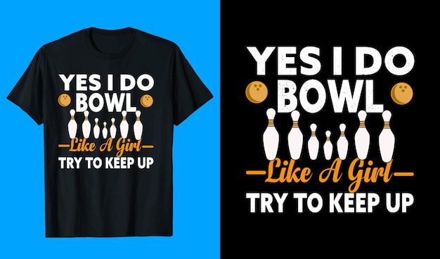 Un dessin de t-shirt de bowling amusant.