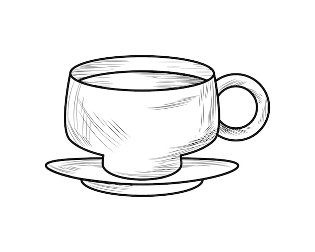 dessin de tasse de café illustration vintage isolée