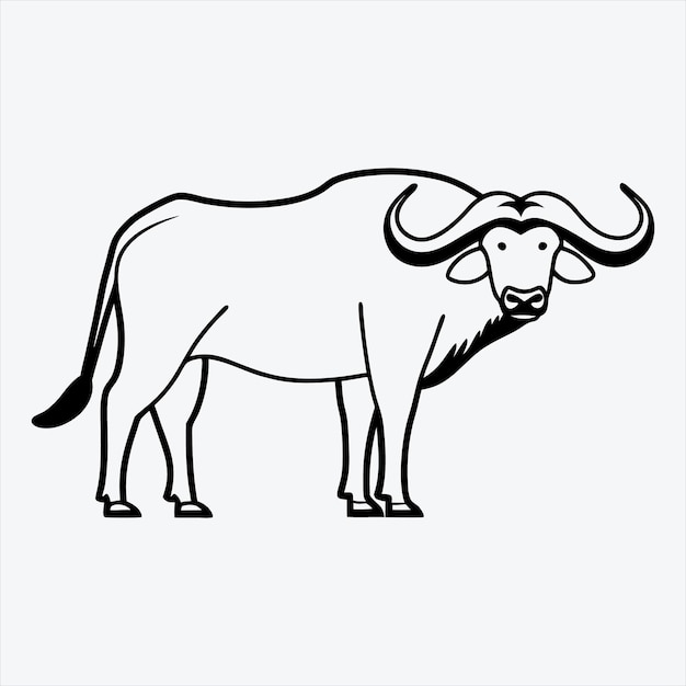 un dessin d'un taureau avec des cornes et une tête qui dit " cornes "