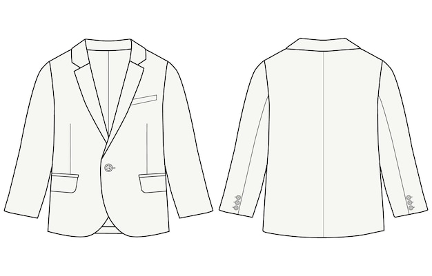 Dessin technique du blazer classique pour hommes