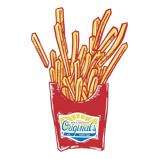 Dessin de tee graphique pour t-shirt à frites