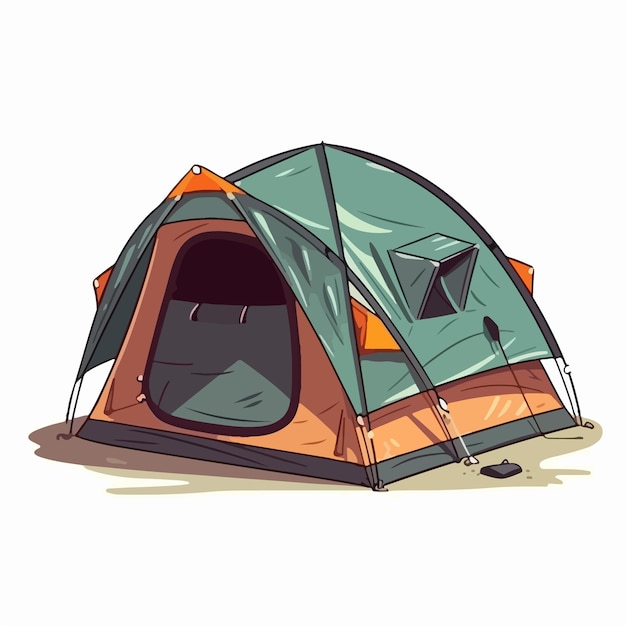 Un Dessin D'une Tente Avec Le Mot Camping Dessus