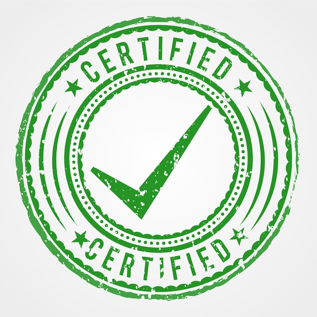Dessin de timbre et de sceau certifié avec marque de contrôle
