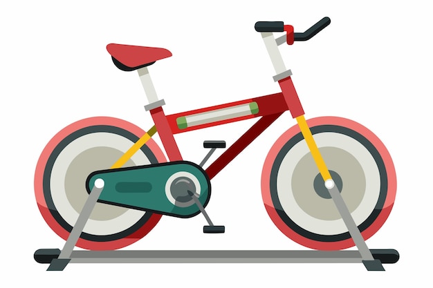 un dessin d'un tricycle rouge avec un guidon vert