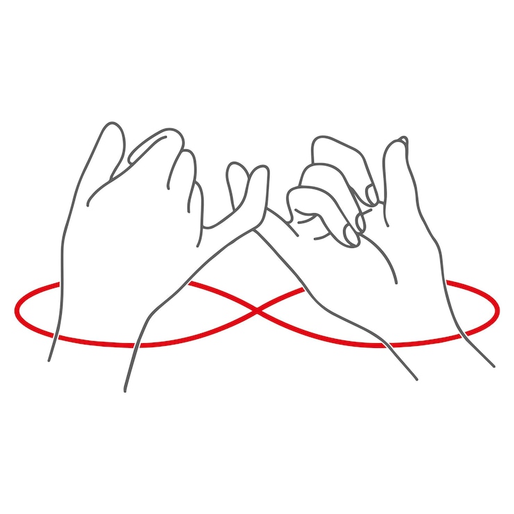 Vecteur un dessin de trois mains avec un cercle rouge autour d'elles