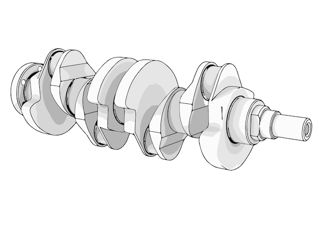 Vecteur dessin de vecteur de moteur de vilebrequin