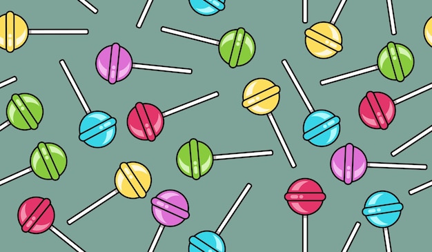 Un dessin vectoriel d'arrière-plan de bonbons colorés et mignons