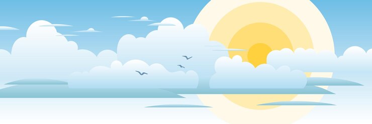 Vecteur dessin vectoriel du soleil du ciel dans les nuages illustration de dessin animé