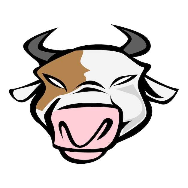 Vecteur dessin vectoriel de la face de la vache