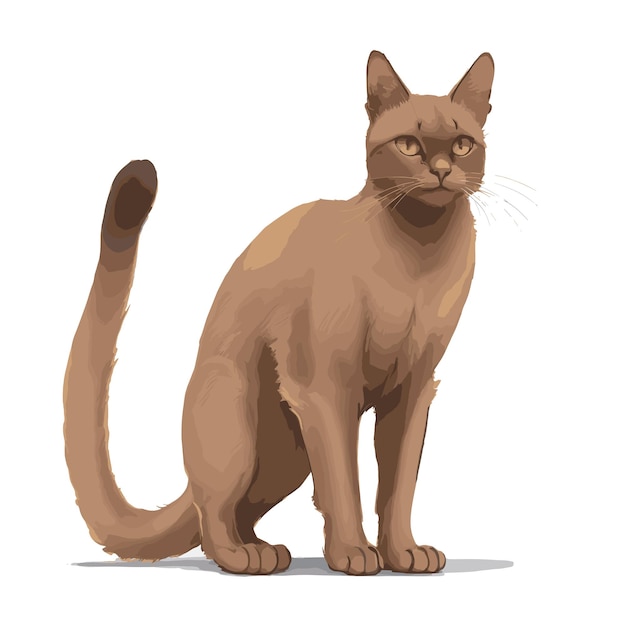 Vecteur dessin vectoriel d'illustration de chat birman sublime avec des couches modifiables drawing vectoriel entièrement modifiable