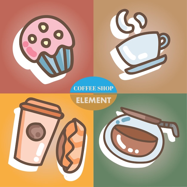 Vecteur dessin vectoriel d'illustration de l'élément de café