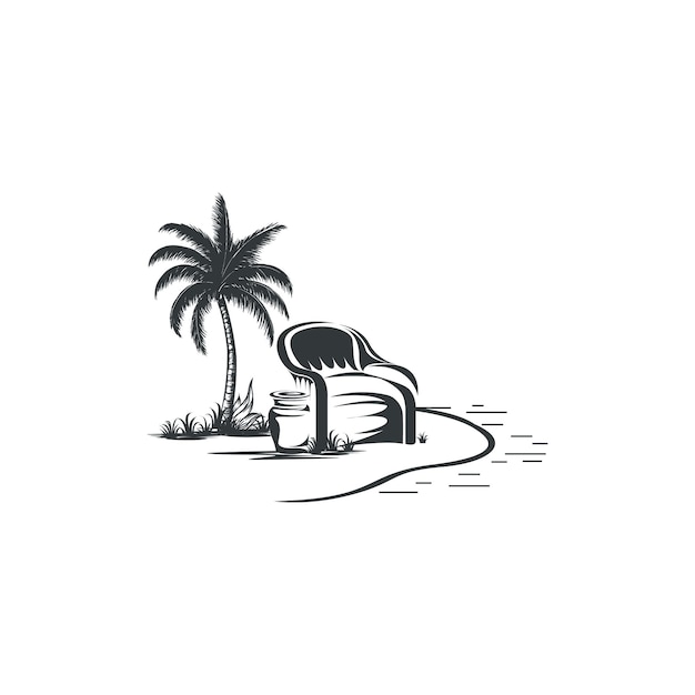 Vecteur dessin vectoriel de logotype mignon sea beatch