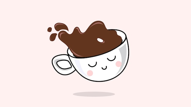 dessin vectoriel de tasse de thé mignon