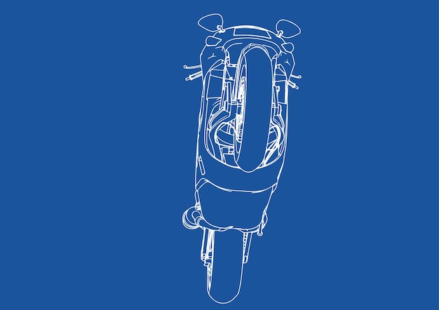 Dessin de vélo de sport sur fond bleu