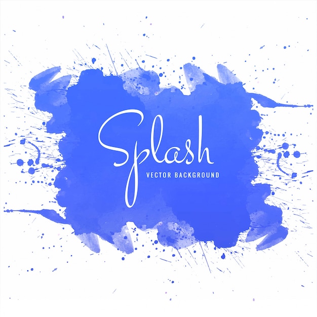 Vecteur dessiné de main bleu splash aquarelle douce