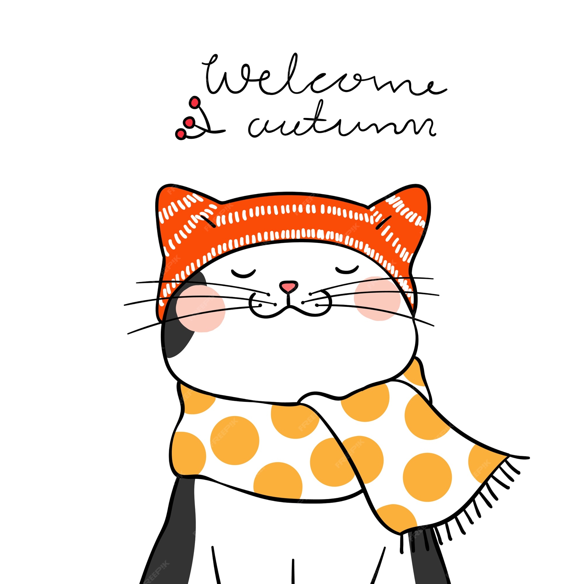 Новогодний котик вектор