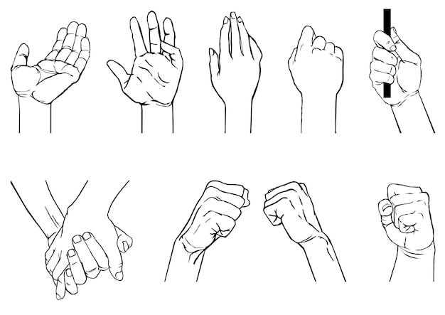 Dessiner la forme d'une main avec un dessin à la main
