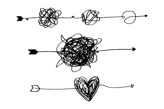 Dessinés à La Main D'un Croquis De Gribouillis Enchevêtrementmodèle De Griffonnage De Chaos De Gribouillis Abstrait Isolé Sur Fond Blanc Illustration Vectorielle