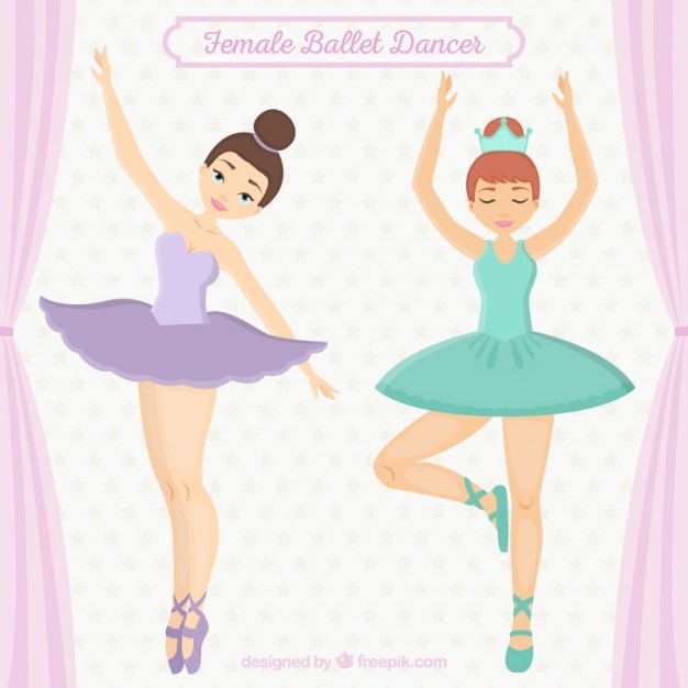 Vecteur dessinés à la main fille danseurs