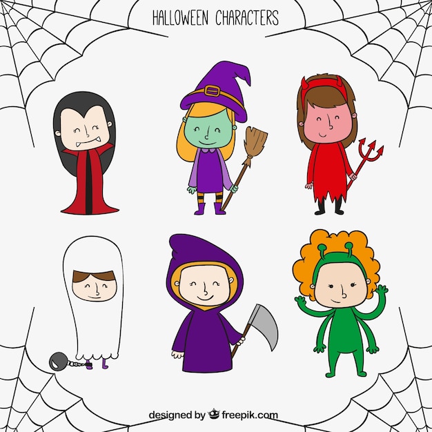 Dessinés à la main personnages de l&#39;Halloween