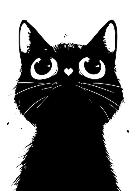 Des Dessins Animés De Chats Noirs Capricieux Dans Le Style D'anime De Chat Amusant