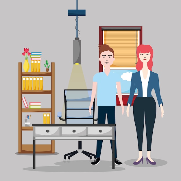 Dessins animés de collègues de travail