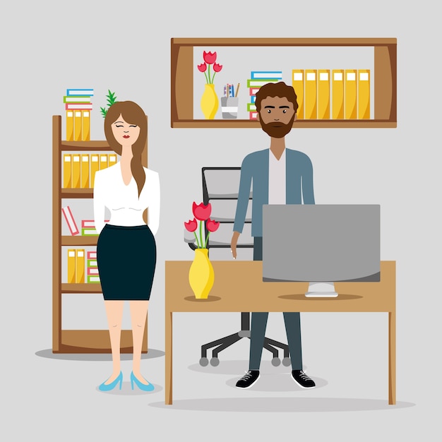 Dessins animés de collègues de travail