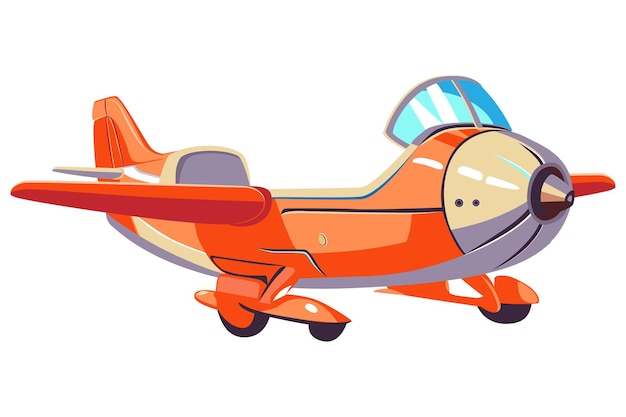 Vecteur des dessins animés rouges, des jouets, des illustrations d'avions vintage.