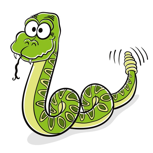 Vecteur des dessins animés de serpents verts