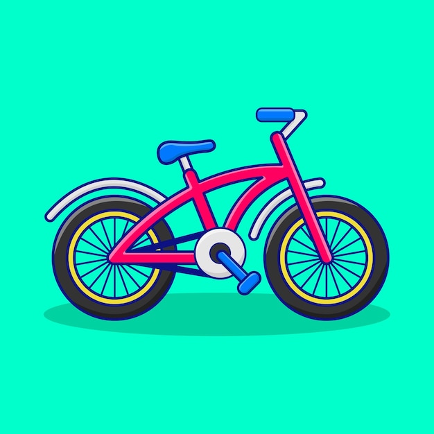 Vecteur des dessins animés de vélos roses