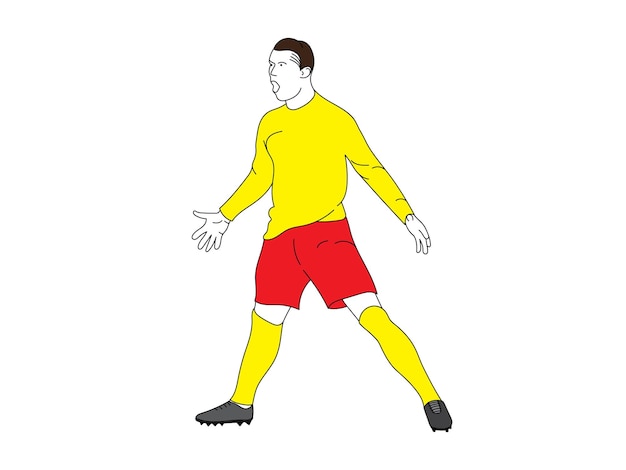 Dessins Au Trait Footballeur