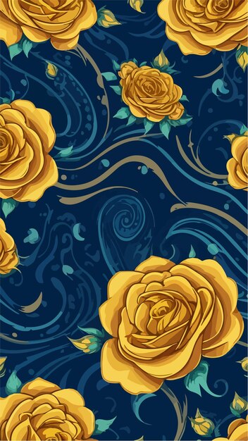 Des dessins captivants de la beauté à l'intérieur en 2D de la marine et de la rose jaune