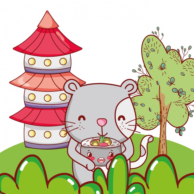 Dessins De Chat Et De Nourriture Kawaii