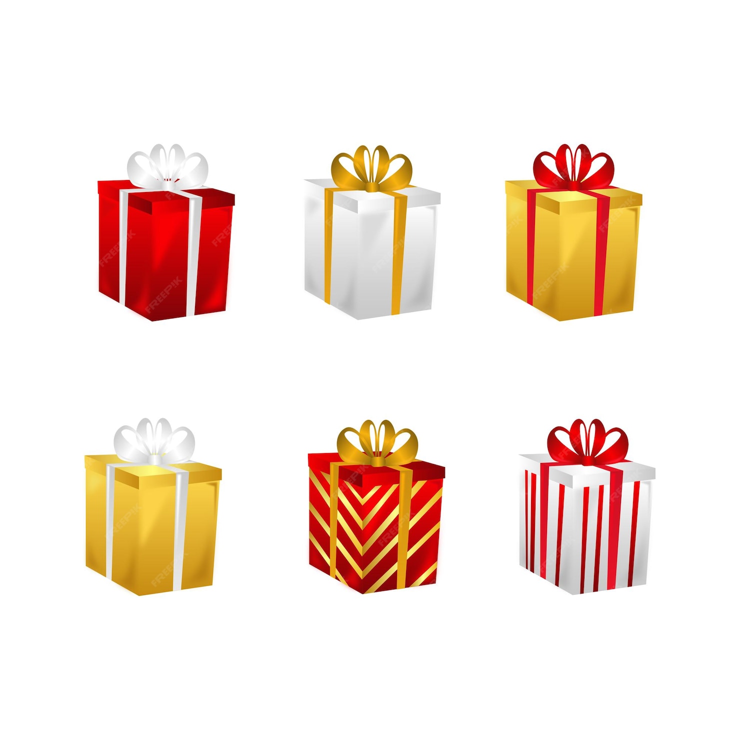 Dessins D'éléments De Boîte-cadeau Joyeux Noël | Vecteur Premium