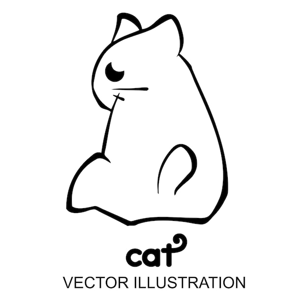 Dessins d'illustration vectorielle de chat