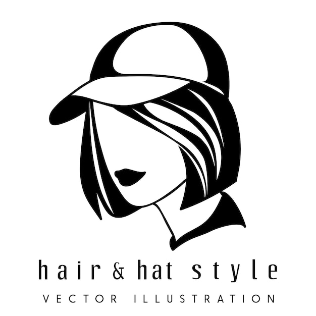 Dessins d'illustration vectorielle de style chapeau de cheveux