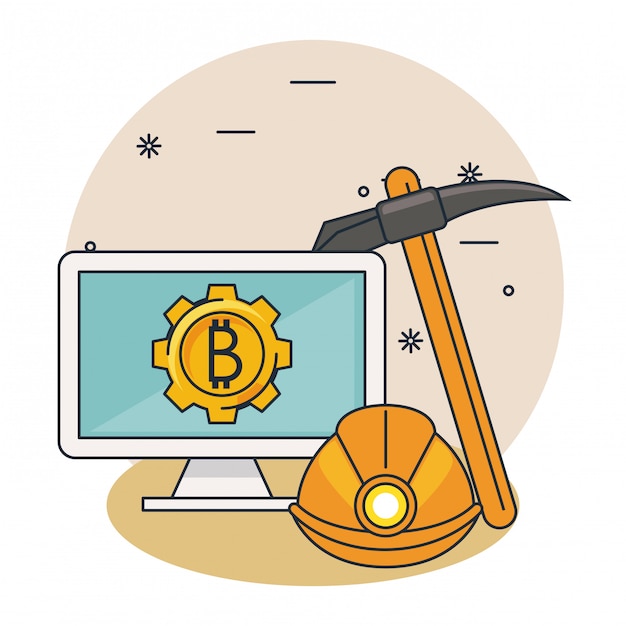 Vecteur dessins miniers bitcoin