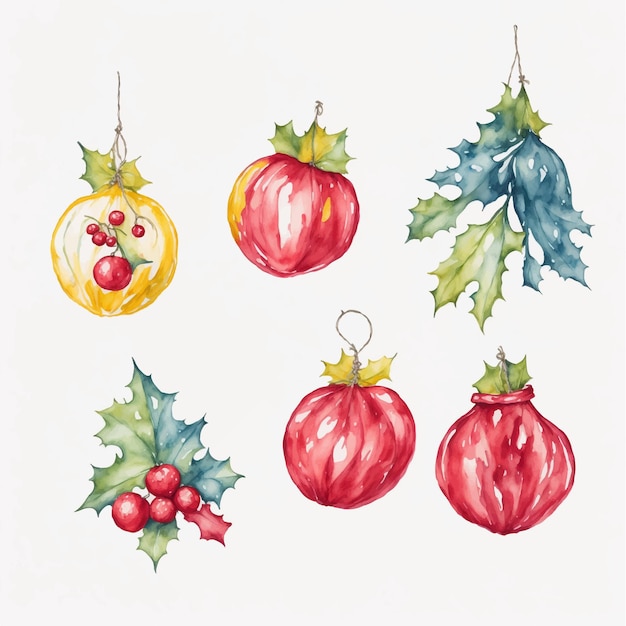 dessins de Noël à l'aquarelle