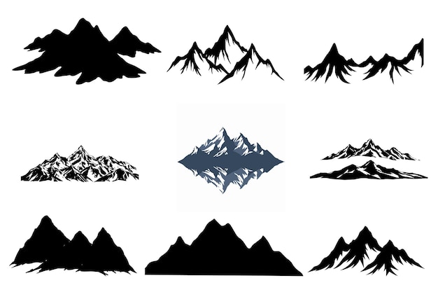 Les dessins de la silhouette de la montagne de la colonne vertébrale