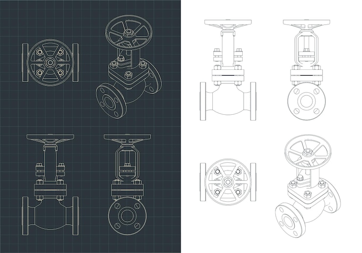 Vecteur des dessins de soupapes à billes