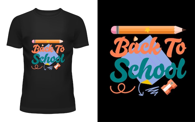 Vecteur des dessins de t-shirts de retour à l'école