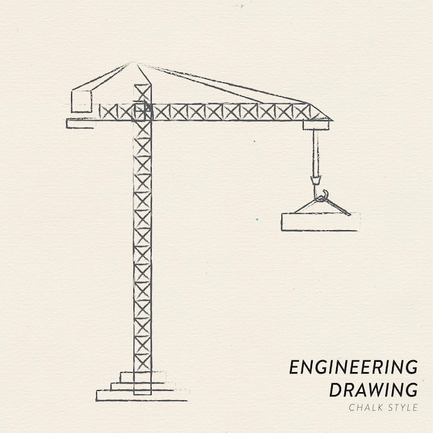 dessins techniques de la grue de la tour