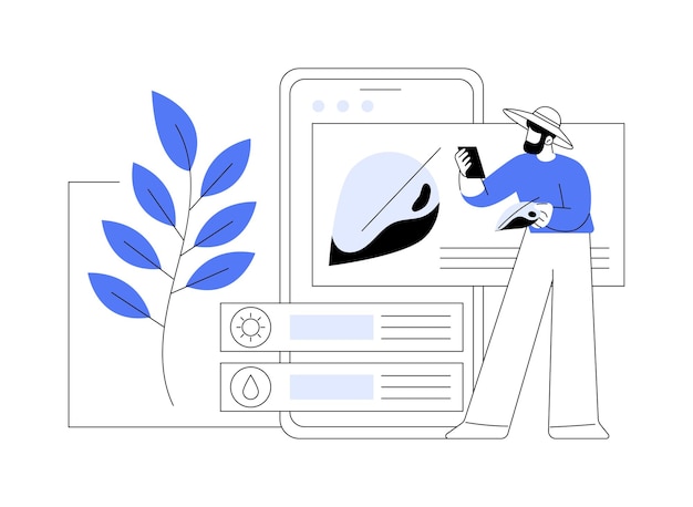 Détection des maladies des cultures illustrations vectorielles de dessins animés isolés